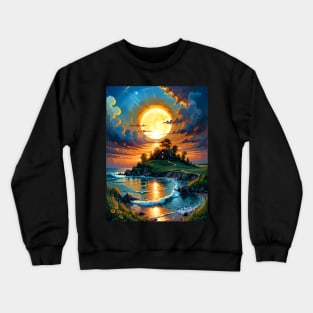 Sunset at seaside home Crewneck Sweatshirt